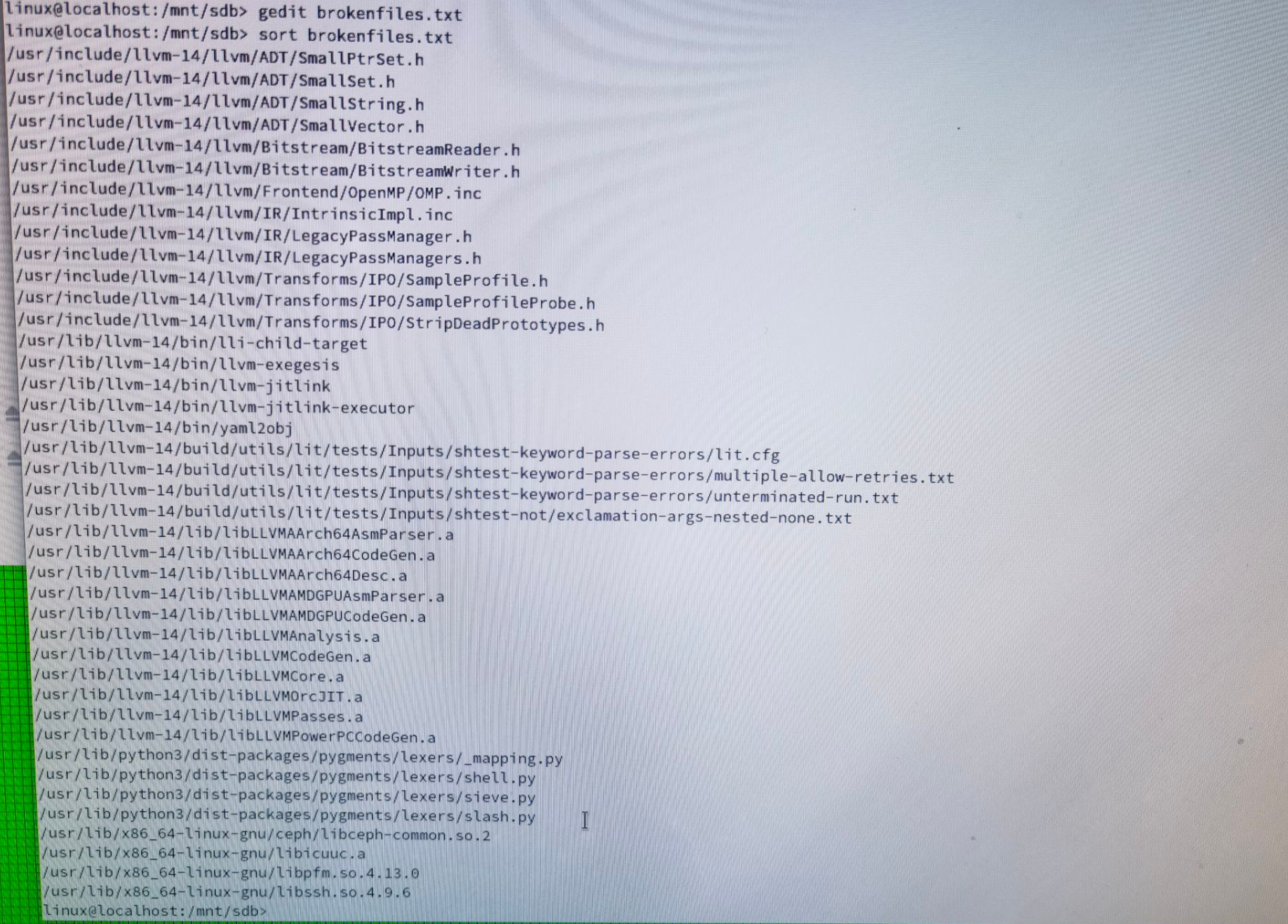 broken files
